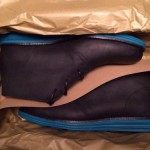 NEW! Cole Haan Lunargrand Leather Chukka Men’s 7.5 W (wide) C11721 Black/Teal