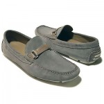 $245 HUGO BOSS Grey Drivers Loafers Shoes 11.5 44.5 Mens Casual Moccasins 12 45