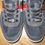 NEW HUGO BOSS GREEN LABEL DARK BLUE/BLACK/RED MEN WALKING SHOES Size 44