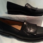 COLE HAAN Black Leather Kiltie Mocassin Penny Loafers Shoes 11M