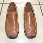 mens cole haan brown leather slip on shoes size 11 m