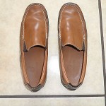 mens cole haan brown leather slip on shoes size 11 m