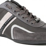 Hugo Boss Shoes Seamon Leather Suede Men Sneakers Trainers Grey Authentic New