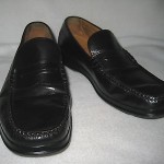 Mens COLE HAAN Nike Air Black Leather Penny Loafers Slip On Shoes 9.5