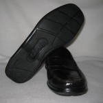 Mens COLE HAAN Nike Air Black Leather Penny Loafers Slip On Shoes 9.5