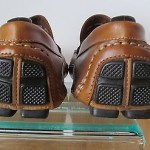 Mens sz 11 M brown leather Clarks England slip on driving moccasins casual shoes