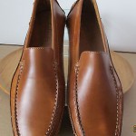 Mens sz 11 M brown leather Clarks England slip on driving moccasins casual shoes