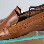 Mens sz 11 M brown leather Clarks England slip on driving moccasins casual shoes