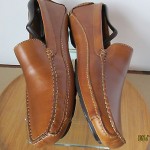 Mens sz 11 M brown leather Clarks England slip on driving moccasins casual shoes