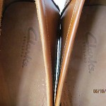 Mens sz 11 M brown leather Clarks England slip on driving moccasins casual shoes