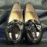 Men’s Cole Haan Black Cherry Leather Slip-On Kiltie Tassel Loafers Size 9 D