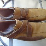 Cole Haan Velcro Two Tone Brown Leather Drivers casual shoes size 12 NICE