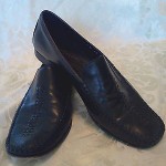 Cole Haan Mens Black Leather Dress Loafers 9 B Dress Slide On Shoes