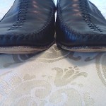 Cole Haan Mens Black Leather Dress Loafers 9 B Dress Slide On Shoes