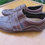 Cole Haan Nike Air Brown Leather Slip-on Velcro Driving Loafers 8 M