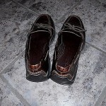 COLE HAAN Mens 13 M Brown LEATHER LOAFERS Moc Croc/Alligator Embossed EUC