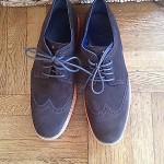Cole Haan sz 12 Lunargrand Wingtip Brown Orange Suede Shoes C11097 New w/out Box