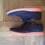 Cole Haan sz 12 Lunargrand Wingtip Brown Orange Suede Shoes C11097 New w/out Box