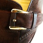Mens~ COLE HAAN ~ Size 9.5 M  Coffee Brown Suede Leather Kilted Slip On Loafer