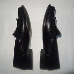 COLE HAAN City Men’s BLACK Fringe LEATHER Slip-On Loafers Shoes – Size 8.5M