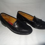 COLE HAAN City Men’s BLACK Fringe LEATHER Slip-On Loafers Shoes – Size 8.5M