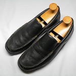 Men’s COLE HAAN Black Leather Slip On Loafers Vibram Soles Size 11 M