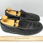 Men’s COLE HAAN Black Leather Slip On Loafers Vibram Soles Size 11 M