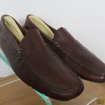 Men’s sz 9 M brown leather Cole Haan Nike Air slip on driving mocs loafers shoes