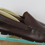 Men’s sz 9 M brown leather Cole Haan Nike Air slip on driving mocs loafers shoes