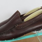 Men’s sz 9 M brown leather Cole Haan Nike Air slip on driving mocs loafers shoes