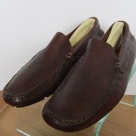 Men’s sz 9 M brown leather Cole Haan Nike Air slip on driving mocs loafers shoes