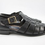 Mens Cole Haan BRAGANO Italy Black Leather Woven Dress Sandal Casual Shoes 7.5 M