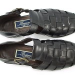Mens Cole Haan BRAGANO Italy Black Leather Woven Dress Sandal Casual Shoes 7.5 M