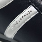 $275 Hugo Boss Leather Fashion Sneakers Navy Blue Mens 13 46 Shoes 12.5 47 Kicks