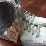 NEW MENS DIESEL DRUGO GULLIVER WHITE / CHARCOAL GRAY SNEAKERS HIGH TOPS SIZE 11