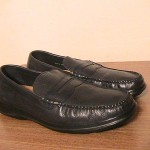 Mens 10 M Cole Haan Black Leather Penny Loafers w/ Nike Air Soles!!