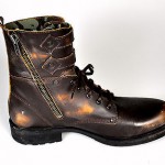 $500 NEW Diesel ELWOOD Brown Leather Distressed Double Strap Buckle Boots 13/47