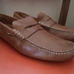 Cole Haan Driving Moccasins Brown Faux Croc Leather Gold Bit Mens Size 12M