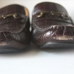 Cole Haan Driving Moccasins Brown Faux Croc Leather Gold Bit Mens Size 12M