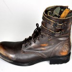 $500 NEW Diesel ELWOOD Brown Leather Distressed Double Strap Buckle Boots 13/47