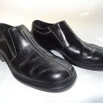 COLE HAAN Nike Air Men’s BLACK Leather Center Split Loafer Shoes – Size 8.5M