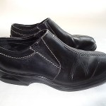COLE HAAN Nike Air Men’s BLACK Leather Center Split Loafer Shoes – Size 8.5M