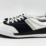 HUGO BOSS GREEN LABEL FASTER BLACK & WHITE SHOES SNEAKERS LEATHER NEW SZ 11 44