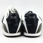 HUGO BOSS GREEN LABEL FASTER BLACK & WHITE SHOES SNEAKERS LEATHER NEW SZ 11 44