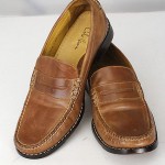 COLE HAAN Men’s BROWN Leather Penny Loafers Slip ons Size 9.5M, 1.25 Heels