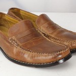 COLE HAAN Men’s BROWN Leather Penny Loafers Slip ons Size 9.5M, 1.25 Heels
