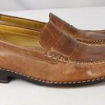 COLE HAAN Men’s BROWN Leather Penny Loafers Slip ons Size 9.5M, 1.25 Heels