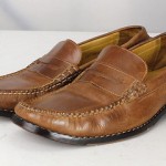 COLE HAAN Men’s BROWN Leather Penny Loafers Slip ons Size 9.5M, 1.25 Heels