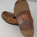 COLE HAAN Men’s BROWN Leather Penny Loafers Slip ons Size 9.5M, 1.25 Heels