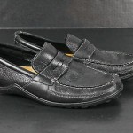 Cole Haan Men’s Penny Loafer Driving Moccasin Pebbled Black Leather 10M